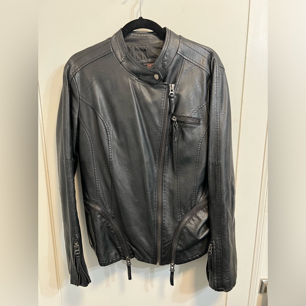 ABS by Allen Schwartz Faux Leather Moto Jacket